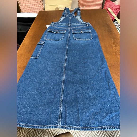 AmericanEagle Denim Overall Maxi Dress. XS, front split. 3 front pockets, 2 back - Picture 6 of 8